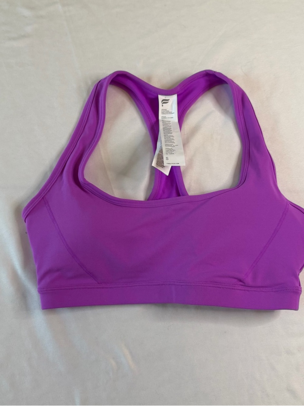 Fabletics Purple Racerback Sports Bra Small Medium Impact Workout Activewear